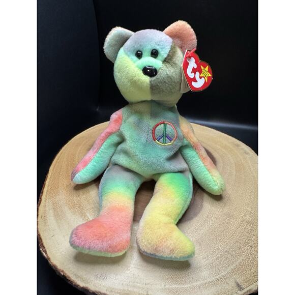 TY Peace The Bear Beanie Babies 1996 Collectible With Tag Errors: RETIRED & RARE - Picture 15 of 16